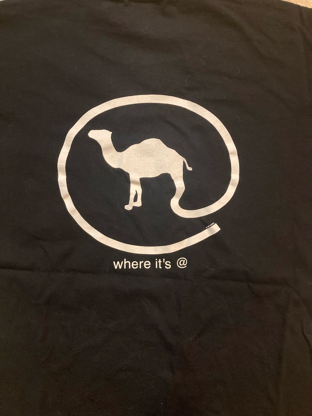 Vintage 1997 Camel "Where It's @" black pocket t-shirt in size XL - Picture 5 of 6
